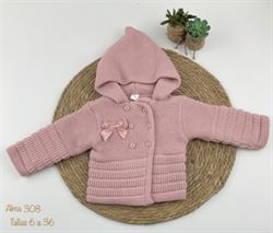 CHAQUETA LANA ROSA PALO BEBE